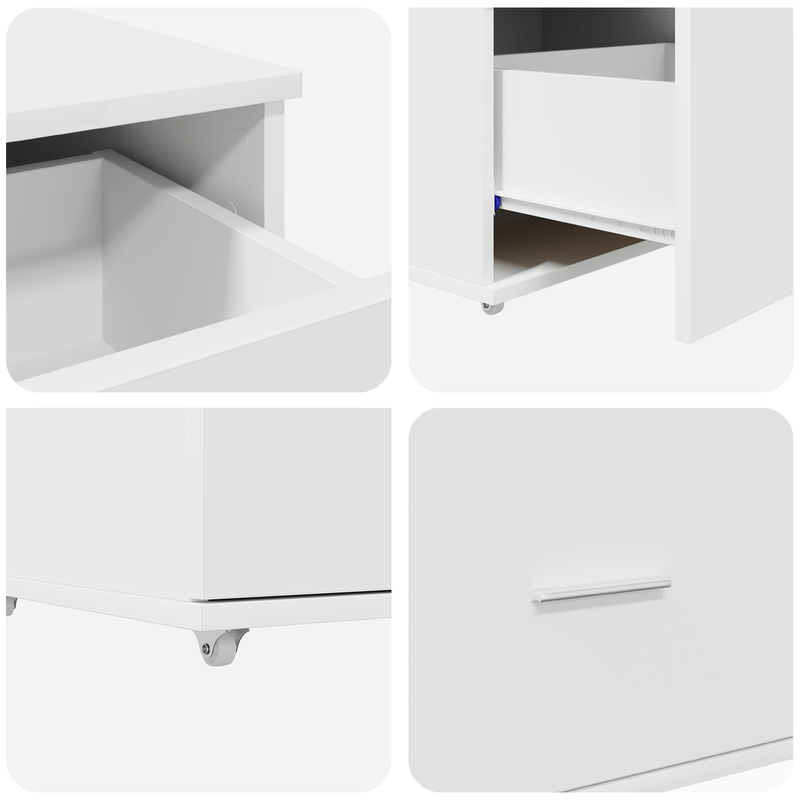 Casa si Gradina - Mobilier - Comode si corpuri - Comode - Cabinet cu Sertare cu Roti Alb 55x45x33.5 cm Lemn Combinat - Infinity.ro