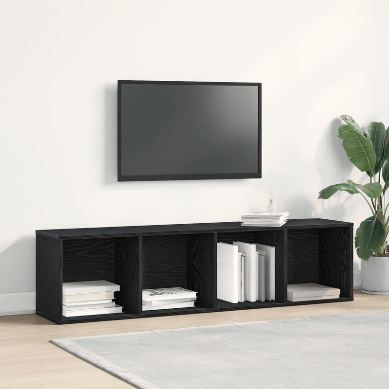 Casa si Gradina - Mobilier - Biblioteci si rafturi - Biblioteci - Biblioteca/Dulap TV, stejar negru, 36x30x143 cm - Infinity.ro
