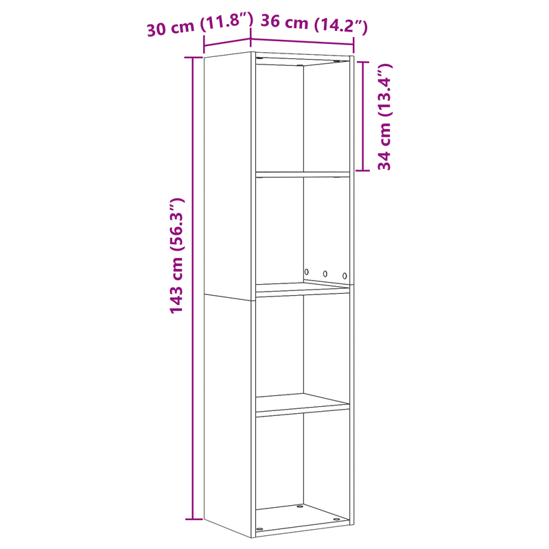 Casa si Gradina - Mobilier - Biblioteci si rafturi - Biblioteci - Biblioteca/Dulap TV, stejar negru, 36x30x143 cm - Infinity.ro