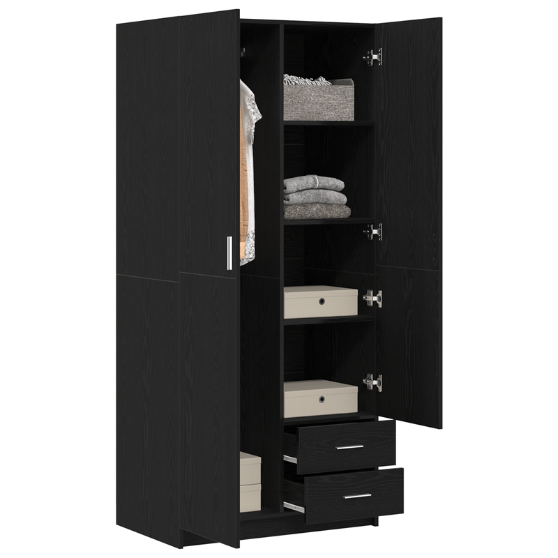 Casa si Gradina - Mobilier - Dulapuri si sifoniere - Dulapuri - Dulap Negru din Stejar  80x52x180 cm din Lemn Compozit - Infinity.ro