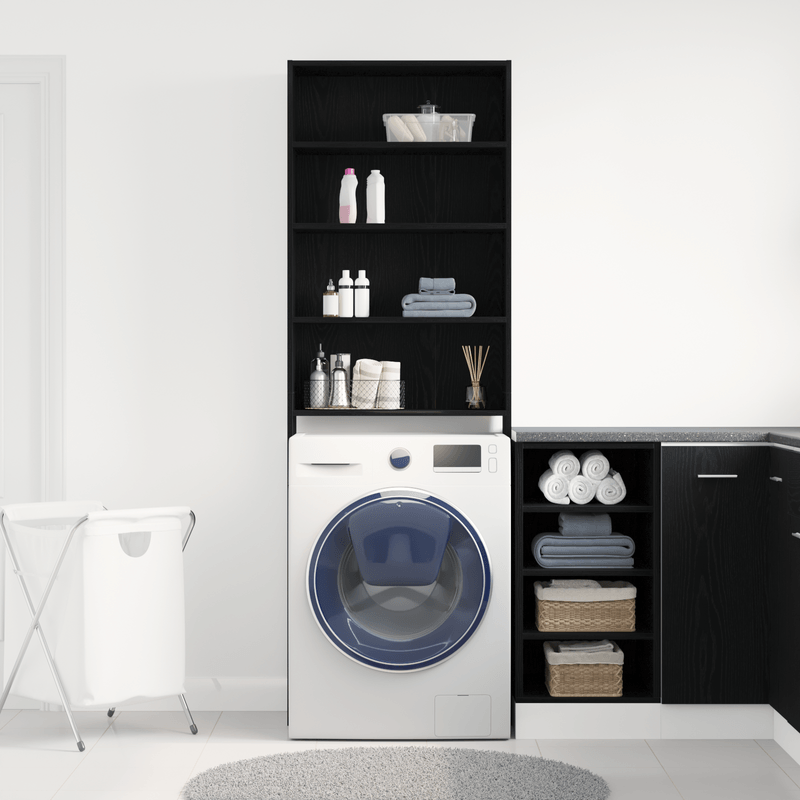 Electronice si Electrocasnice - Masini de spalat vase - Accesorii masini de spalat vase - Dulap pentru masina de spalat, stejar negru, 64x24x190 cm, lemn - Infinity.ro