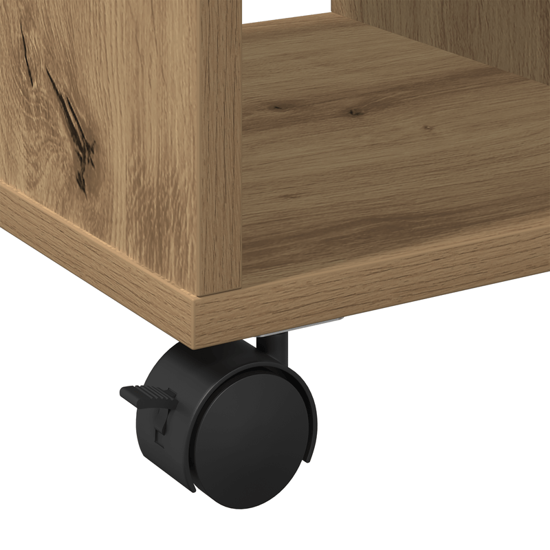 Casa si Gradina - Mobilier - Mese si birouri - Mese living - Masa laterala  cu roti Stejar Artisan 50x30x55 cm, Lemn prelucrat - Infinity.ro