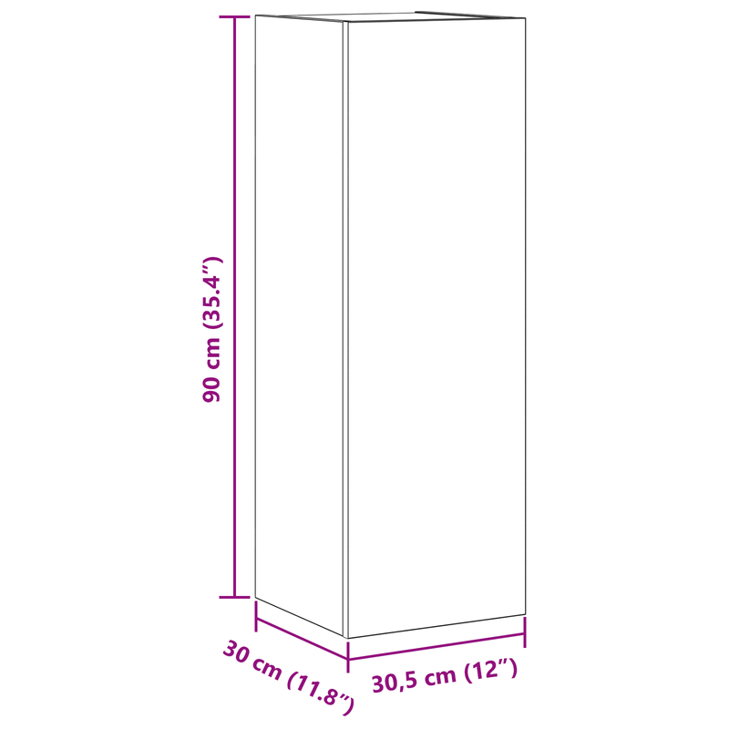 Casa si Gradina - Mobilier - Comode si corpuri - Comode - Dulap TV de perete Stejar Negru 30,5x30x90 cm Lemn prelucrat - Infinity.ro