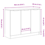 Casa si Gradina - Mobilier - Comode si corpuri - Comode - Dulap, stejar negru, 90,5x30x70 cm, lemn prelucrat - Infinity.ro
