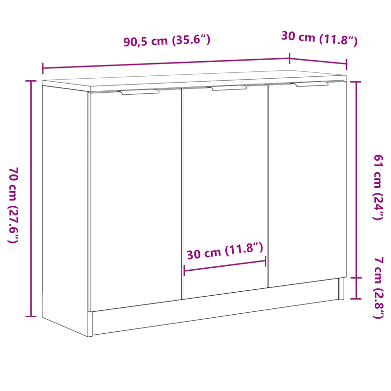 Casa si Gradina - Mobilier - Comode si corpuri - Comode - Dulap, stejar negru, 90,5x30x70 cm, lemn prelucrat - Infinity.ro