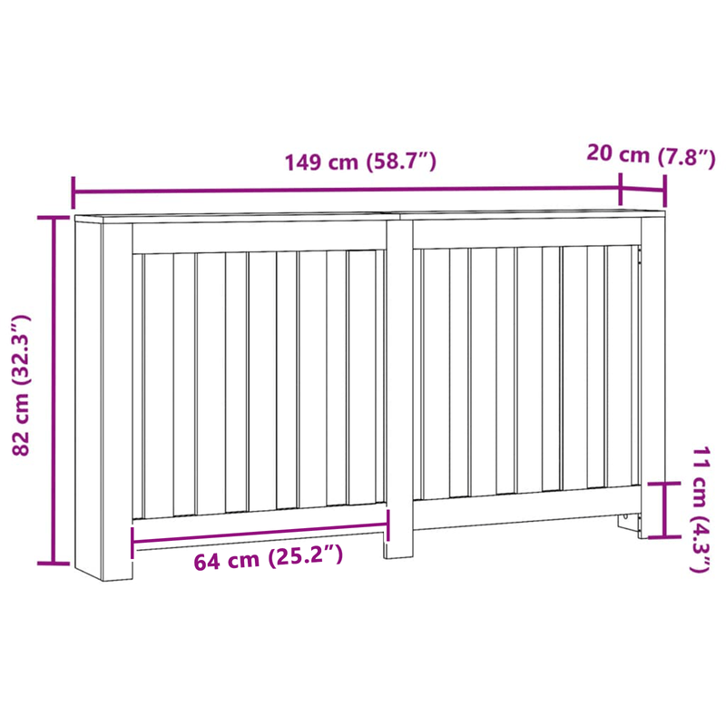 Casa si Gradina - Termice - Calorifere si accesorii - Accesorii calorifere - Imbracaminte Radiatoare Stejar Negru 149x20x82 cm Lemn Ingineresc - Infinity.ro