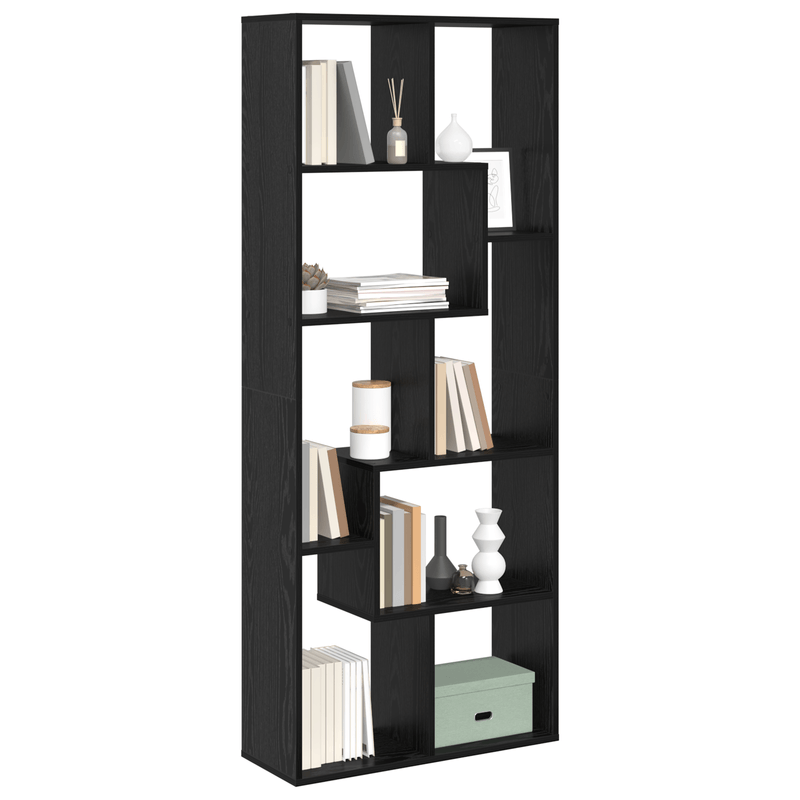 Casa si Gradina - Mobilier - Biblioteci si rafturi - Biblioteci - Biblioteca separator de camera Stejar Negru 67x25x161.5 cm Lemn Prelucrat - Infinity.ro
