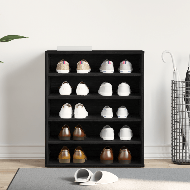 Casa si Gradina - Mobilier - Organizare si depozitare - Organizator incaltaminte - Dulap pentru pantofi  Negru Stejar 60x35x70 cm Lemn - Infinity.ro
