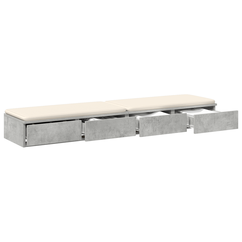 Casa si Gradina - Mobilier - Paturi si accesorii - Accesorii paturi - Sertare pentru pat in gri beton, 140x36.5x16.5 cm, realizat din lemn prelucrat - Infinity.ro