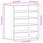 Casa si Gradina - Mobilier - Organizare si depozitare - Organizator incaltaminte - Dulap pentru pantofi  Negru Stejar 60x35x70 cm Lemn - Infinity.ro