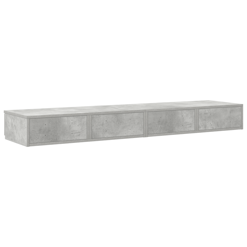 Casa si Gradina - Mobilier - Paturi si accesorii - Accesorii paturi - Sertare pentru pat in gri beton, 140x36.5x16.5 cm, realizat din lemn prelucrat - Infinity.ro