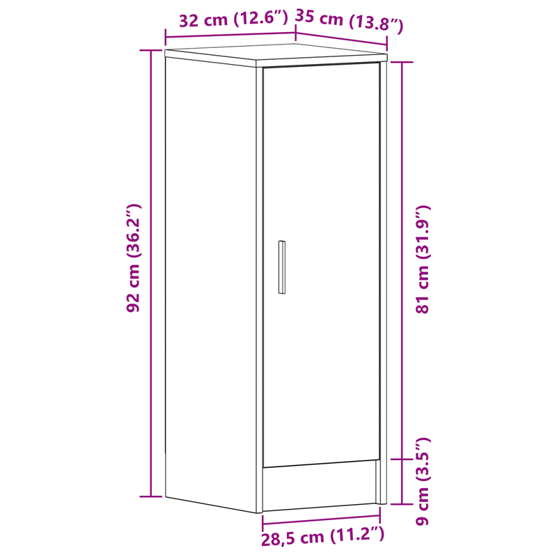 Casa si Gradina - Mobilier - Organizare si depozitare - Organizator incaltaminte - Pantofar, stejar negru, 32x35x92 cm, lemn prelucrat - Infinity.ro