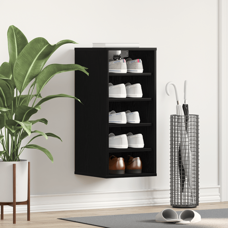 Casa si Gradina - Mobilier - Organizare si depozitare - Organizator incaltaminte - Dulap pentru pantofi  Negru Stejar 32x35x70 cm Lemn prelucrat - Infinity.ro