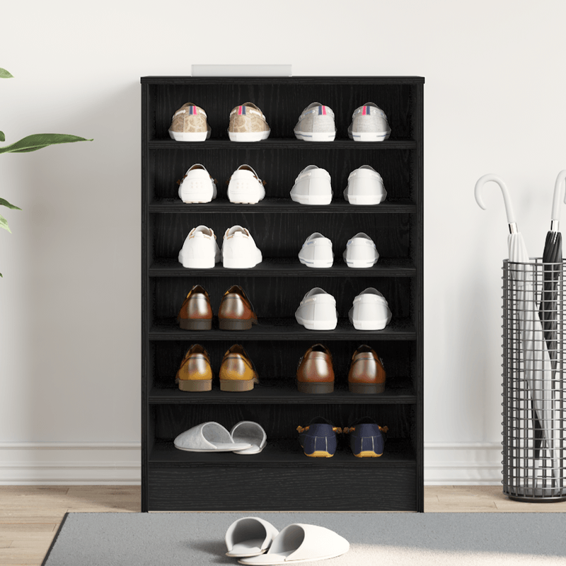 Casa si Gradina - Mobilier - Organizare si depozitare - Organizator incaltaminte - Dulap pentru pantofi  Negru Stejar 60x35x92 cm Lemn prelucrat - Infinity.ro