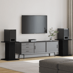 TV, Audio-Video si Foto - Audio profesionale - Stative - Suporturi pentru difuzoare 2 buc Negru Stejar 30x30x40 cm Lemn compozit - Infinity.ro