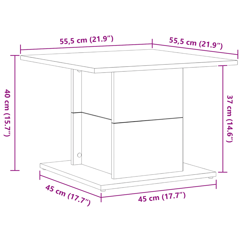 Casa si Gradina - Mobilier - Mese si birouri - Masute de cafea - Masuta de cafea, stejar negru, 55,5x55,5x40 cm, lemn prelucrat - Infinity.ro