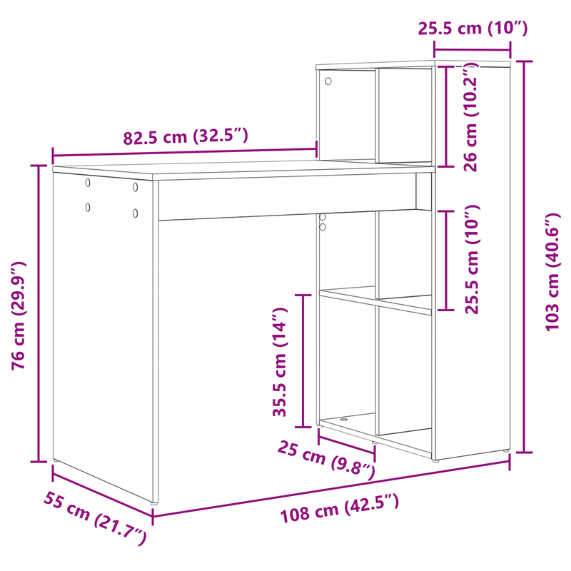 Casa si Gradina - Mobilier - Mese si birouri - Birouri - birou de scris Gri Sonoma Lemn prelucrat, laminat Mediu - Infinity.ro