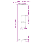 Casa si Gradina - Mobilier - Mobilier baie - Corpuri baie - Dulap de baie, stejar negru, 30x30x190 cm, lemn prelucrat - Infinity.ro