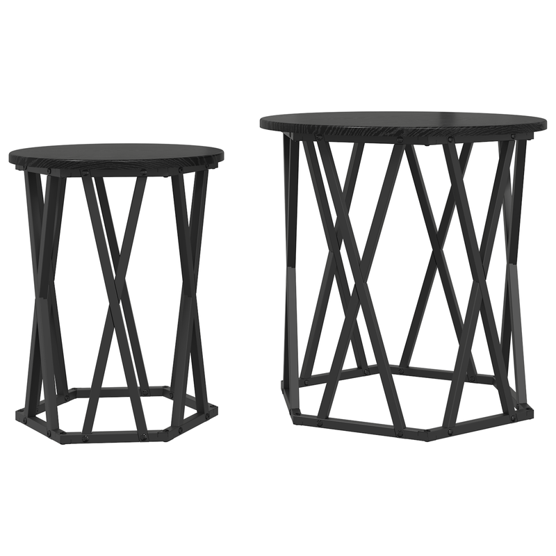 Casa si Gradina - Mobilier - Mese si birouri - Masute de cafea - Mese laterale, 2 buc, stejar negru, lemn prelucrat - Infinity.ro