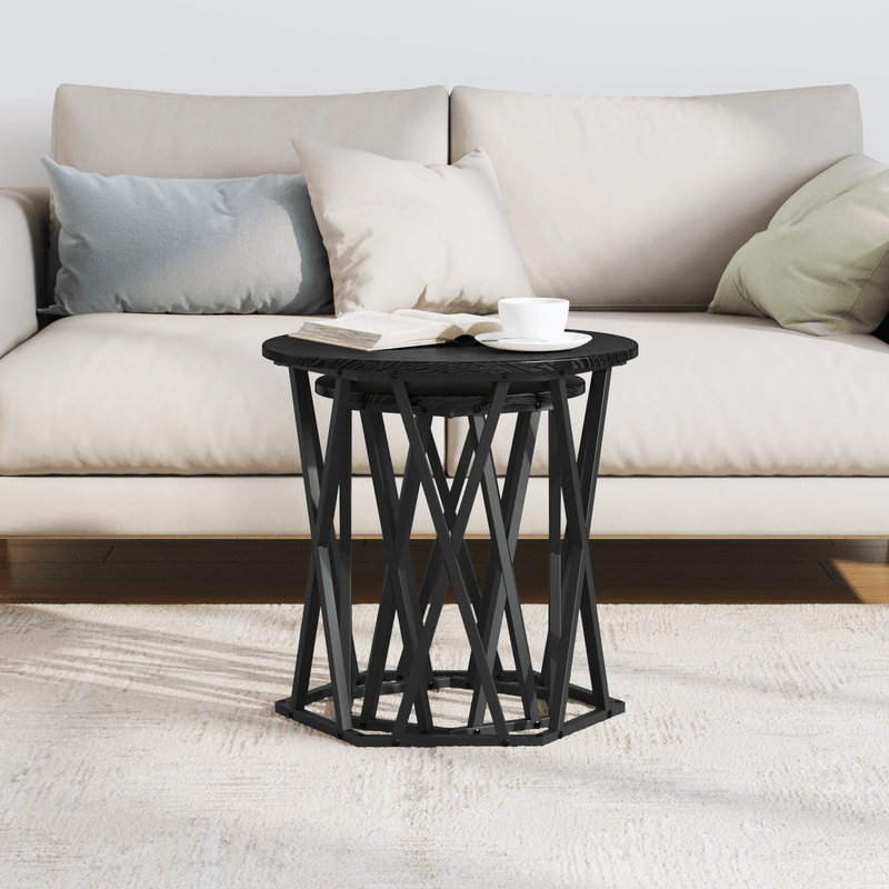 Casa si Gradina - Mobilier - Mese si birouri - Masute de cafea - Mese laterale, 2 buc, stejar negru, lemn prelucrat - Infinity.ro