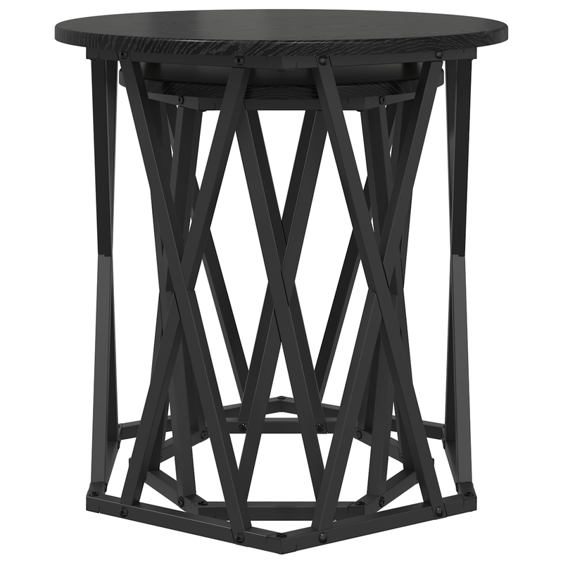 Casa si Gradina - Mobilier - Mese si birouri - Masute de cafea - Mese laterale, 2 buc, stejar negru, lemn prelucrat - Infinity.ro