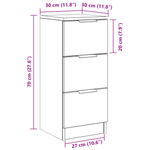 Casa si Gradina - Mobilier - Comode si corpuri - Comode - Bufet din stejar negru 30x30x70 cm din lemn prelucrat - Infinity.ro