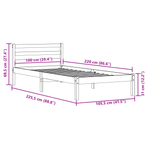 Casa si Gradina - Mobilier - Paturi si accesorii - Paturi - Cadru de pat cu tablie, alb, 100x220 cm, lemn masiv de pin - Infinity.ro
