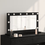 Casa si Gradina - Decoratiuni - Oglinzi - Oglinga vanity cu lumini LED Stejar Negru 80x45x18 cm - Infinity.ro