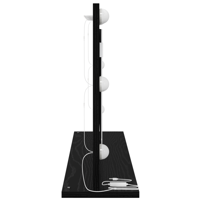 Casa si Gradina - Decoratiuni - Oglinzi - Oglinga vanity cu lumini LED Stejar Negru 80x45x18 cm - Infinity.ro