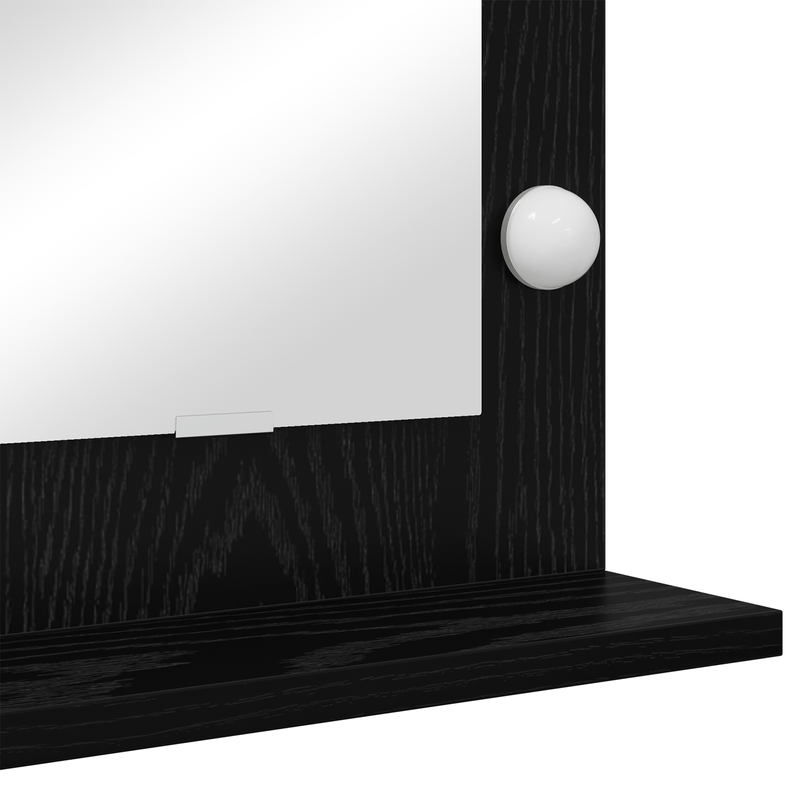 Casa si Gradina - Decoratiuni - Oglinzi - Oglinga vanity cu lumini LED Stejar Negru 80x45x18 cm - Infinity.ro