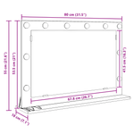 Casa si Gradina - Decoratiuni - Oglinzi - Oglinda de toaleta cu lumini LED Stejar negru 80x55x18 cm - Infinity.ro