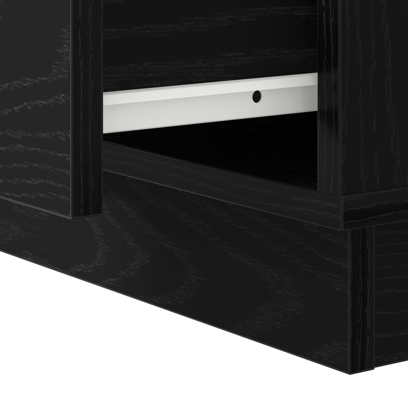 Casa si Gradina - Mobilier - Comode si corpuri - Noptiere - Noptiera cu LED Stejar Negru 50x34,5x50 cm - Infinity.ro