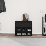 Casa si Gradina - Mobilier - Canapele si coltare - Banchete - Banca de depozitare Negru Stejar 60x30x48 cm Lemn prelucrat - Infinity.ro