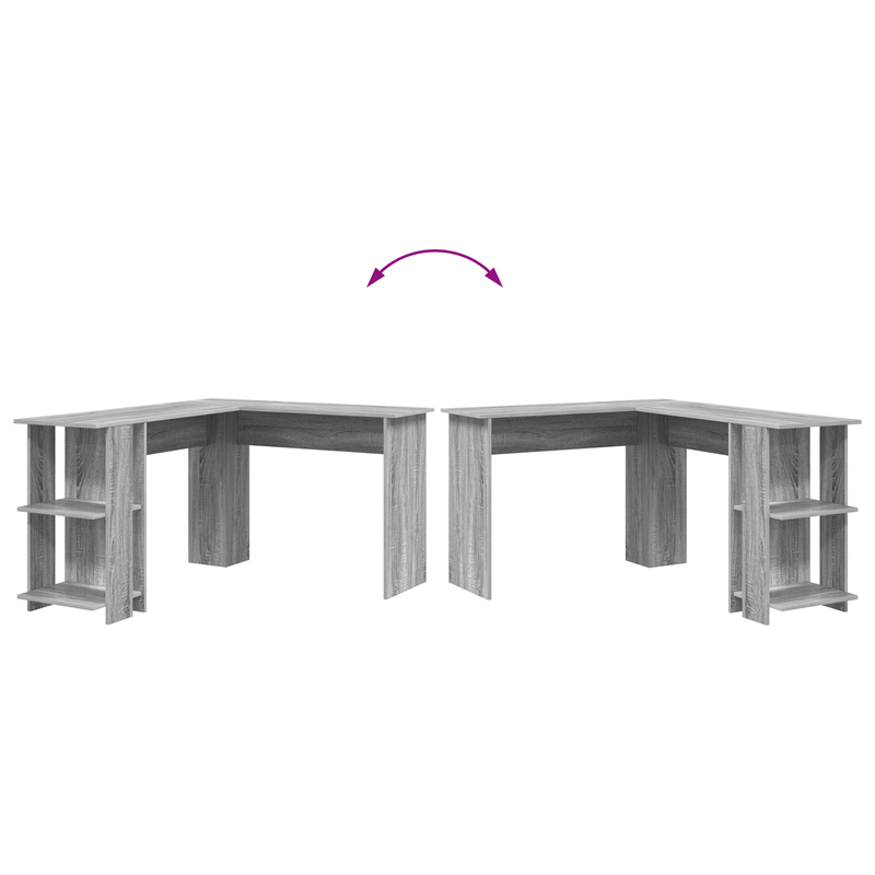 Casa si Gradina - Mobilier - Mese si birouri - Birouri - Birou gri de colt Sonoma gri MDF Standard Birou gri de colt - Infinity.ro