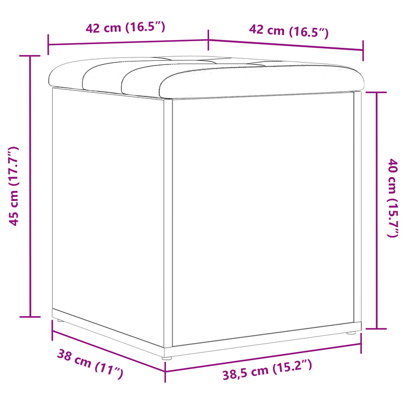 Casa si Gradina - Mobilier - Canapele si coltare - Banchete - Banca de depozitare Stejar Negru 42x42x45 cm Lemn Masiv - Infinity.ro
