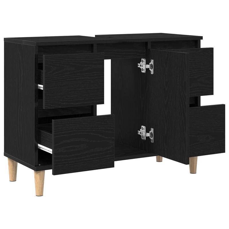 Casa si Gradina - Mobilier - Mobilier baie - Comode baie - Dulap de chiuveta, stejar negru, 80x33x60 cm, lemn prelucrat - Infinity.ro