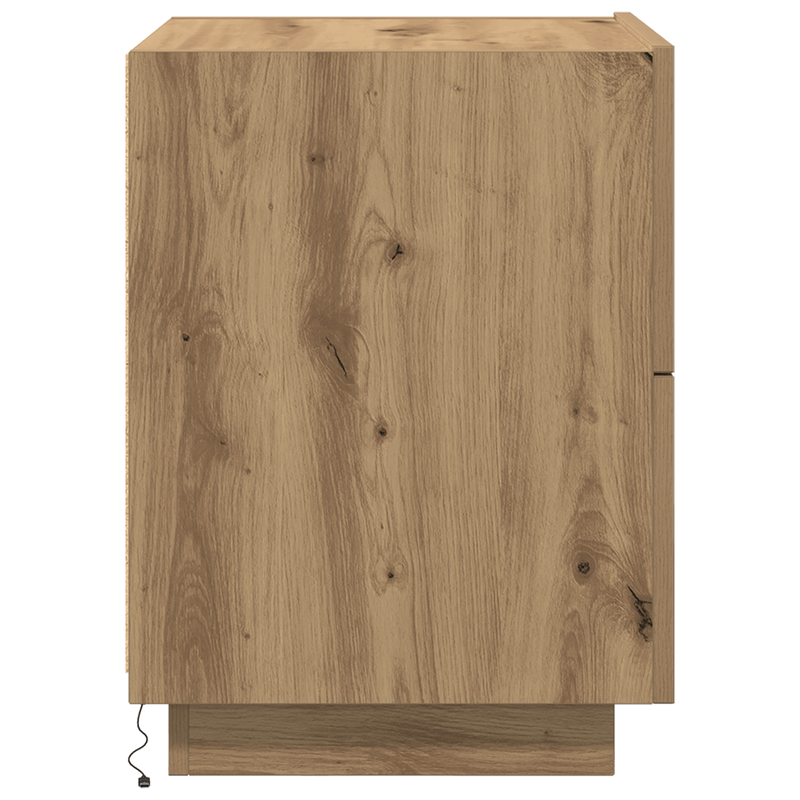 Casa si Gradina - Mobilier - Comode si corpuri - Noptiere - Noptiere cu LED-uri, 2 buc., stejar artizanal, 45x40x55 cm - Infinity.ro