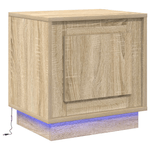 Casa si Gradina - Mobilier - Comode si corpuri - Noptiere - Noptiera cu Lumini LED Stejar Sonoma 44x34,5x45 cm - Infinity.ro