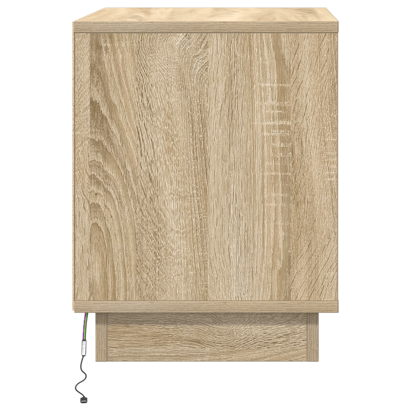 Casa si Gradina - Mobilier - Comode si corpuri - Noptiere - Noptiera cu Lumini LED Stejar Sonoma 44x34,5x45 cm - Infinity.ro