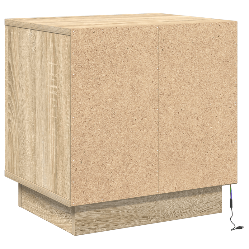 Casa si Gradina - Mobilier - Comode si corpuri - Noptiere - Noptiera cu Lumini LED Stejar Sonoma 44x34,5x45 cm - Infinity.ro