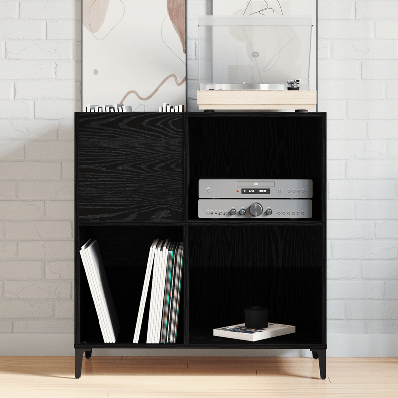 Casa si Gradina - Mobilier - Dulapuri si sifoniere - Dulapuri - Dulap pentru discuri, stejar negru 84,5x38x89 cm lemn prelucrat - Infinity.ro
