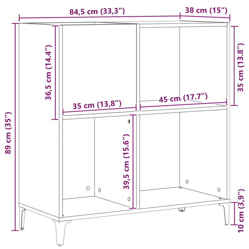 Casa si Gradina - Mobilier - Dulapuri si sifoniere - Dulapuri - Dulap pentru discuri, stejar negru 84,5x38x89 cm lemn prelucrat - Infinity.ro