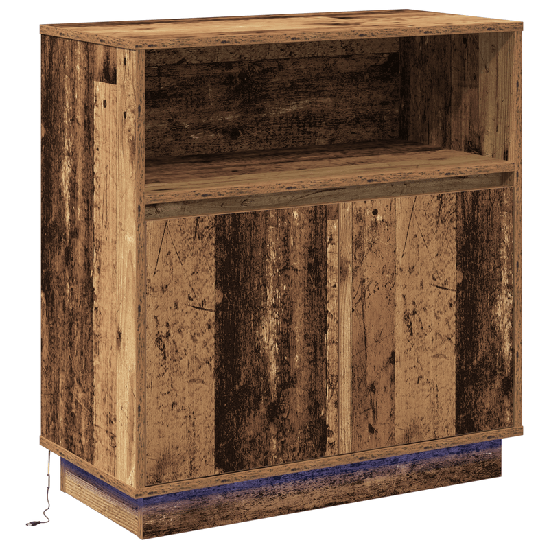 Casa si Gradina - Mobilier - Comode si corpuri - Comode - Dulap cu LED Lemn Vechi 71x34,5x75 cm Lemn Ingineresc - Infinity.ro
