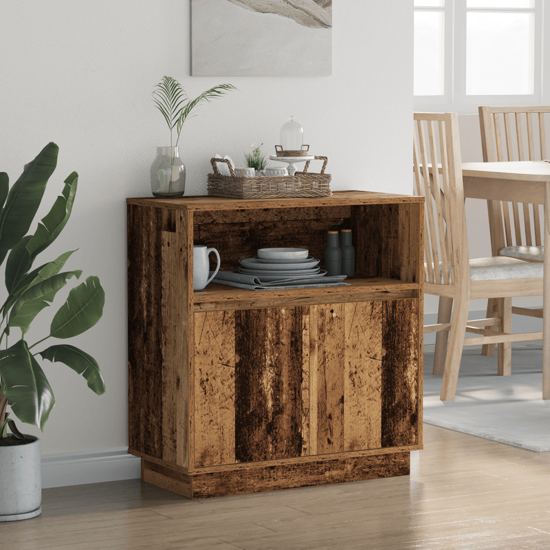 Casa si Gradina - Mobilier - Comode si corpuri - Comode - Dulap cu LED Lemn Vechi 71x34,5x75 cm Lemn Ingineresc - Infinity.ro