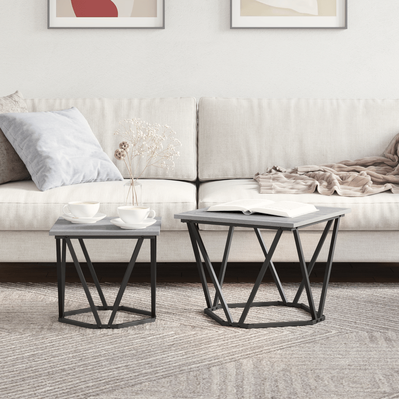 Casa si Gradina - Mobilier - Mese si birouri - Masute de cafea - Set de 2 mese laterale Gri Sonoma din lemn compus - Infinity.ro