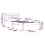 Casa si Gradina - Mobilier - Paturi si accesorii - Paturi - Cadru de pat cu tablie, alb, 80x210 cm, lemn masiv de pin - Infinity.ro