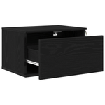 Casa si Gradina - Mobilier - Comode si corpuri - Noptiere - Noptiera cu LED-uri, de perete, stejar negru, 50x36x30 cm - Infinity.ro