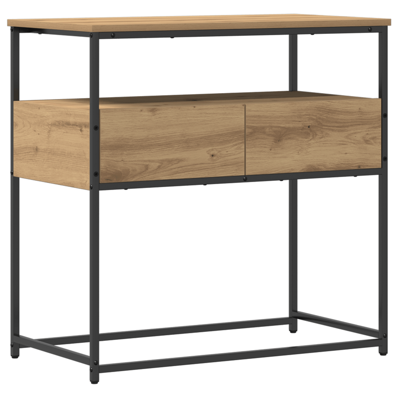 Casa si Gradina - Mobilier - Comode si corpuri - Console - Masuta consola, stejar artizanal, 75x40x75 cm, lemn si otel - Infinity.ro