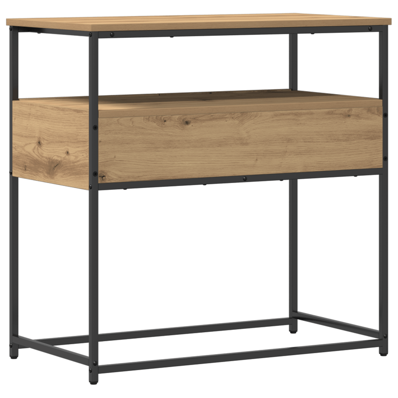 Casa si Gradina - Mobilier - Comode si corpuri - Console - Masuta consola, stejar artizanal, 75x40x75 cm, lemn si otel - Infinity.ro