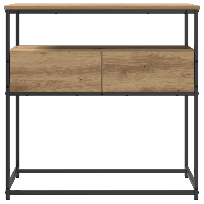 Casa si Gradina - Mobilier - Comode si corpuri - Console - Masuta consola, stejar artizanal, 75x40x75 cm, lemn si otel - Infinity.ro